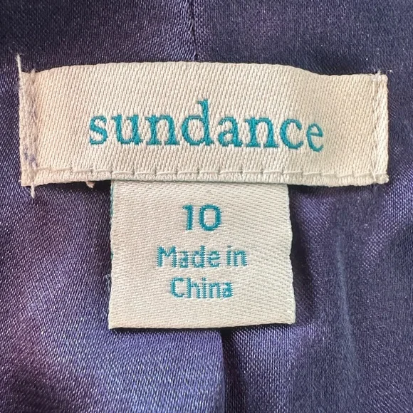 SUNDANCE Rose Garden Blue Floral Velvet Blazer size 10 - Picture 6 of 11